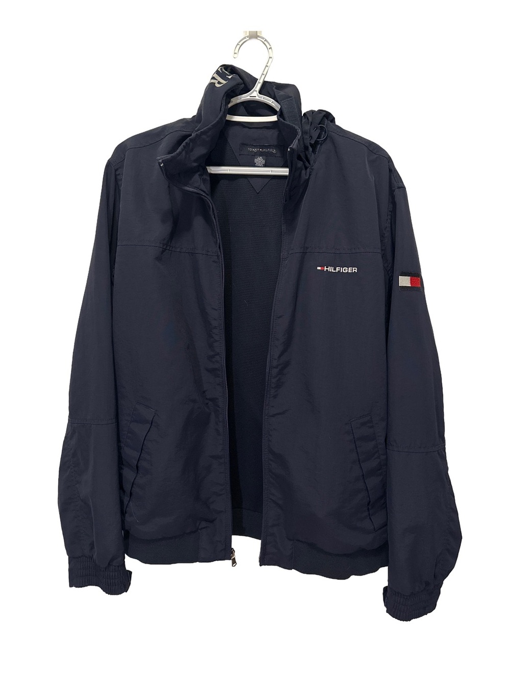 Tommy Hilfiger Men's Dark Navy Hooded Windbreaker Jacket